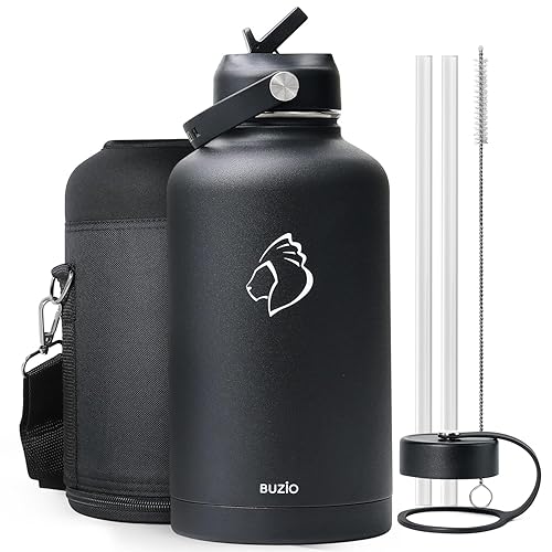 Buzio Vacuum Insulated Stainless Steel Water Bottle 64Oz (Cold For 48 Hrs/Hot For 24 Hrs) Bpa Free Double Wall Travel Mug/Flask